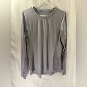 Women’s L.L Bean Sport Shirt Long Sleeve Tee Gray Size L